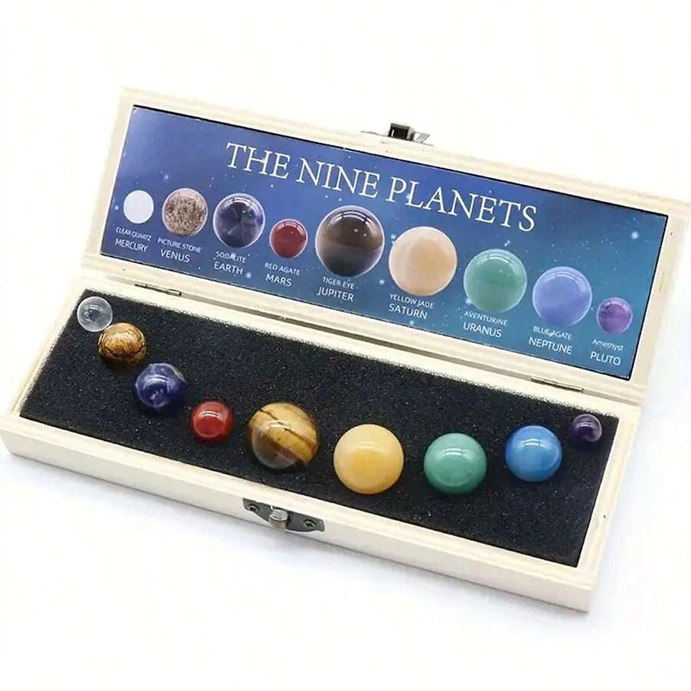Solar System Natural Crystal Gemstones Set 9 Planets