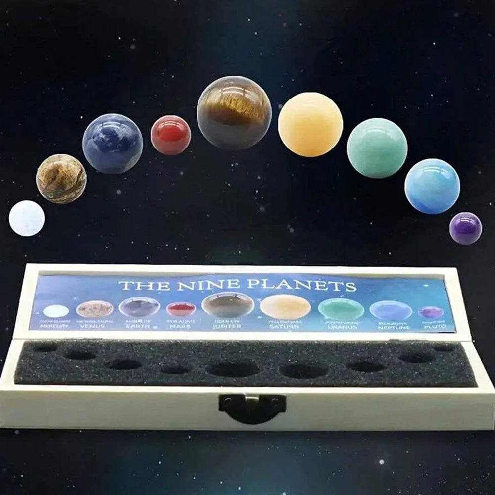 Solar System Natural Crystal Gemstones Set 9 Planets