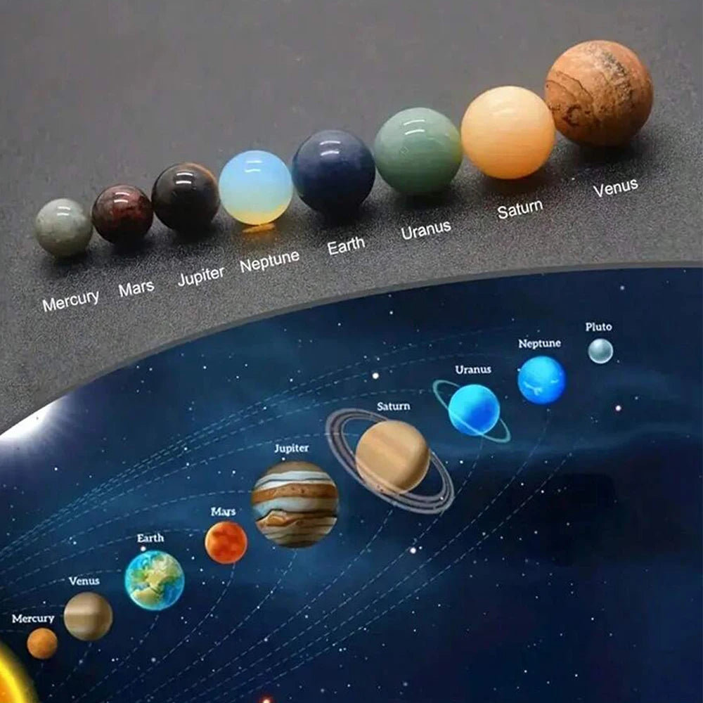 Solar System Natural Crystal Gemstones Set 9 Planets