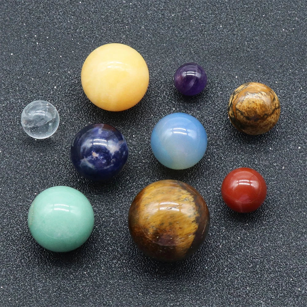 Solar System Natural Crystal Gemstones Set 9 Planets